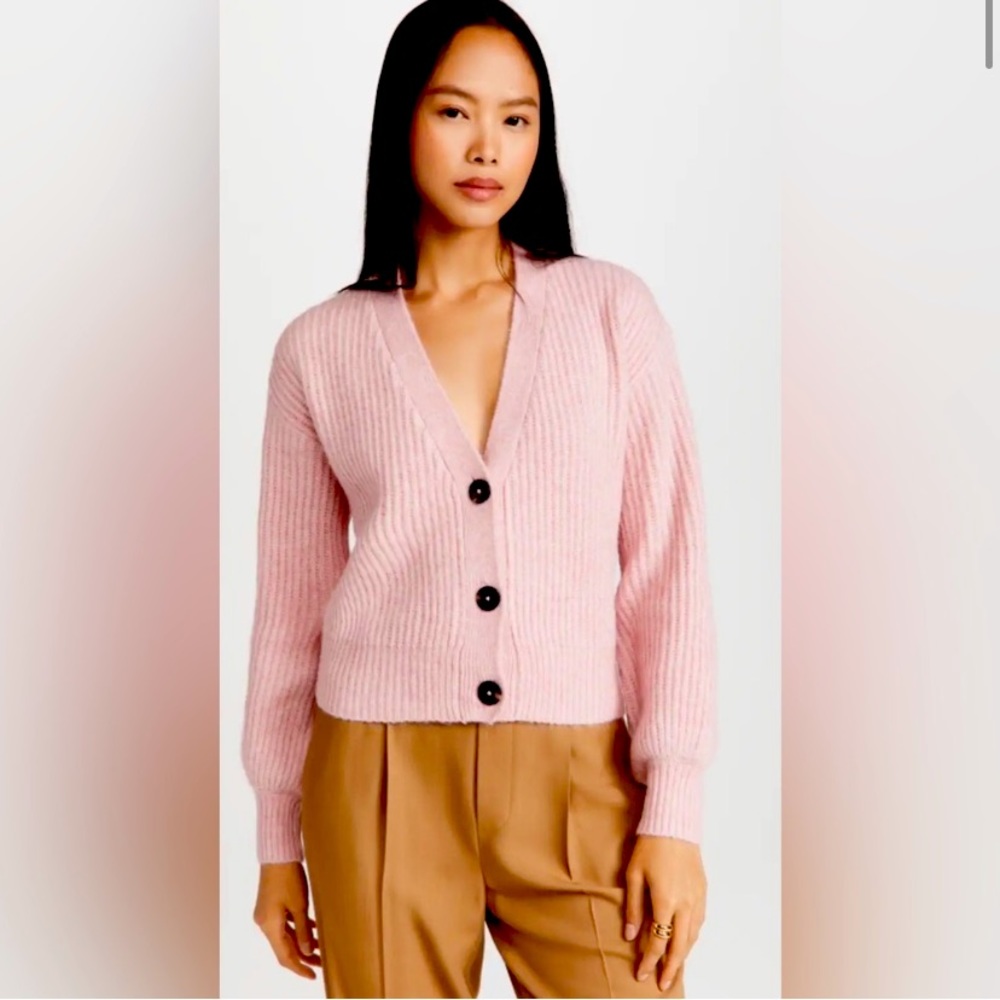 Scotch & Soda Fuzzy Boxy Fit Cardigan Size Small Flamingo Pink
